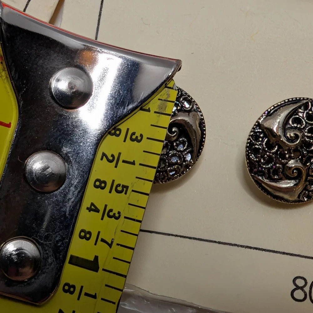 Vtg 20 Scovill Buttons Lot Silver‎ Tone Metal Shank Western Germany Ornate Mixed